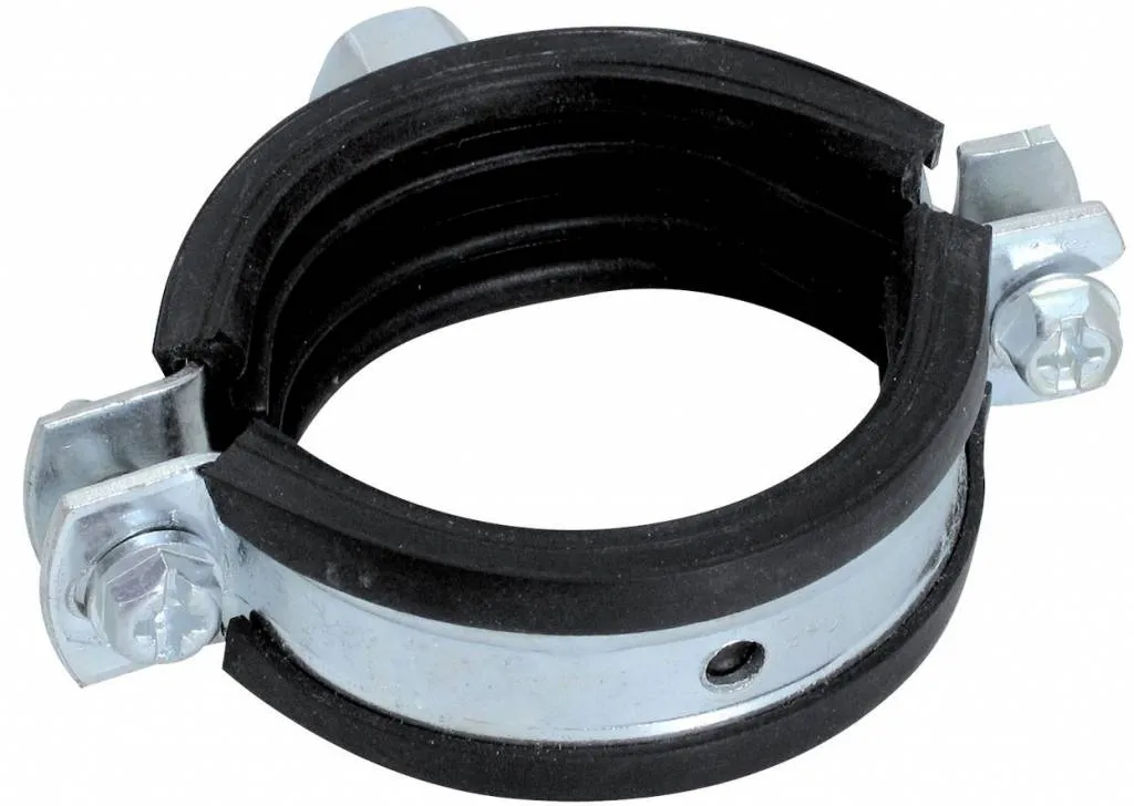 PVC HWA schroefbeugel met rubber M10 - 38 - 43 mm