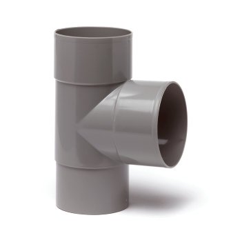PVC HWA T-stuk 90 graden 80 mm (2x mof/verjongd spie)
