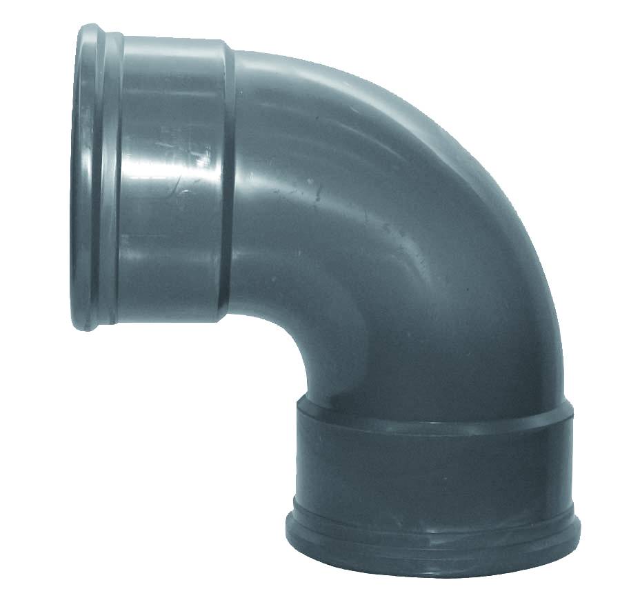 PVC bocht 88 graden 160 mm SN8 (2 x manchet)