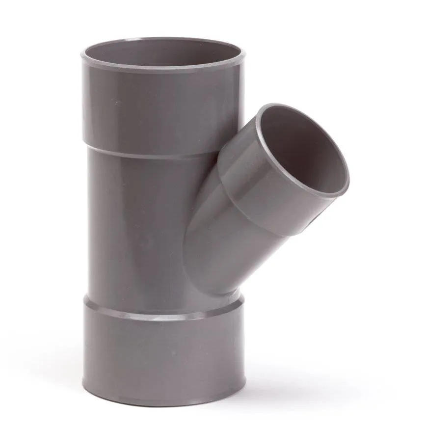 PVC verloop T-stuk 45 graden 125 x 110 mm (mof/mof - lijm)