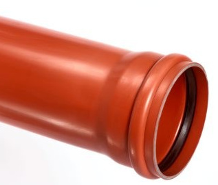 PVC afvoerbuis 160 mm SN4 bruin met manchetmof L = 5 m
