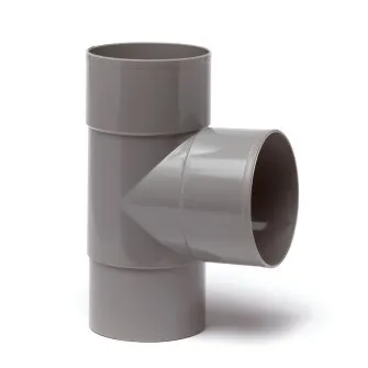 PVC HWA T-stuk 90 graden 100 mm (2x mof/verjongd spie)