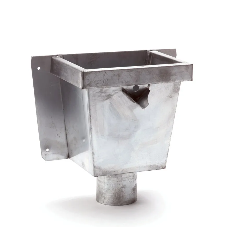 Zinken vergaarbak vierkant 100 mm (spie)