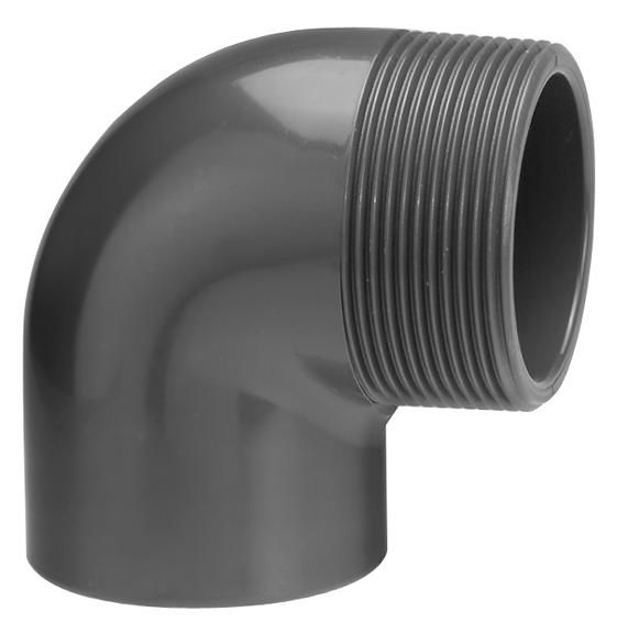 VDL PVC knie 90 graden 20 mm x 3/4'' met buitendraad