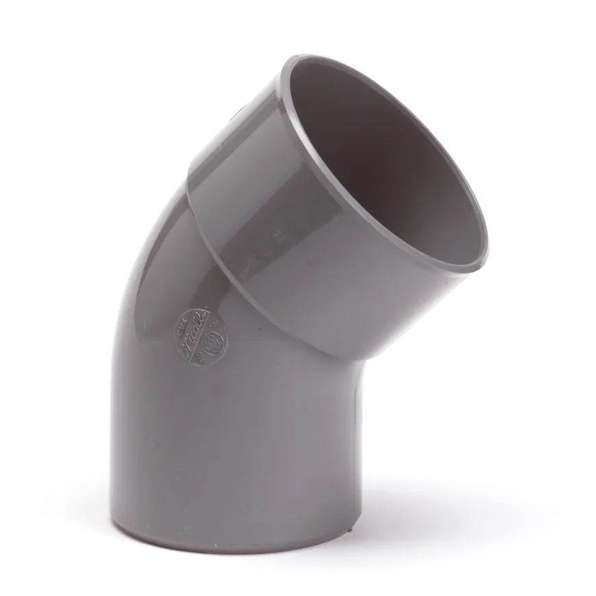 PVC bocht 45 graden 125 mm (mof/spie- lijm) PVC bocht 45 graden 125 mm (mof/spie- lijm)