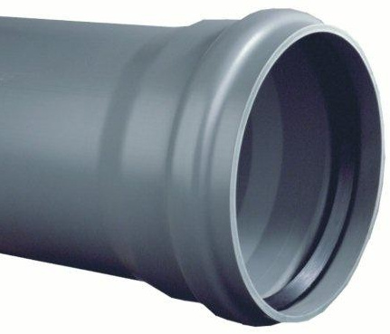 PVC afvoerbuis 250 mm SN4 grijs met manchetmof L = 5 m
